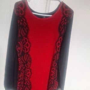 Metaphor Scarlet and Ebony Knit Top
